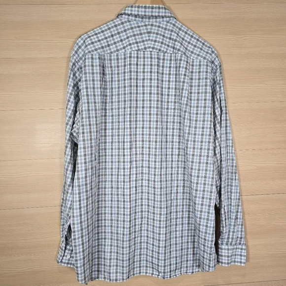 J.McLaughlin Men's‎ XL Long Sleeve Button Up Shirt Checkered Plaid 100% Cotton - Picture 6 of 9